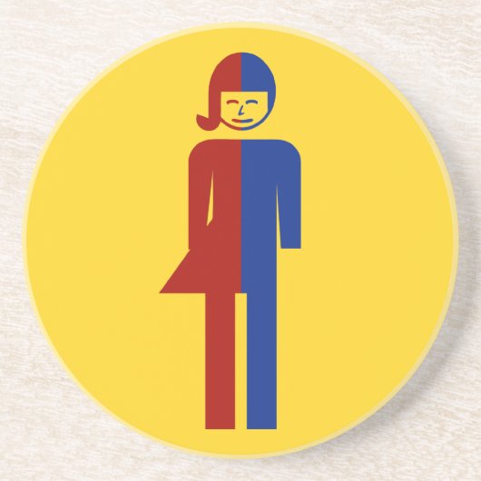 Ladyboy/Tomboy-Toilette ⚠ thailändisches Zeichen ⚠ Untersetzer (Vorne)