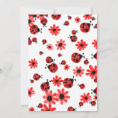 Ladybug 1. Baby Girl Geburtstagseinladung Einladung (Rückseite)