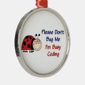 Ladybug-2 Medical Coder Silbernes Ornament (Rechts)