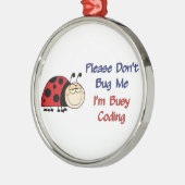 Ladybug-2 Medical Coder Silbernes Ornament (Links)