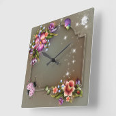 Ladybug #2 Square Wall Clock Quadratische Wanduhr (Winkel)