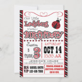 Ladybug 3. Geburtstag Einladungen (Vorderseite)