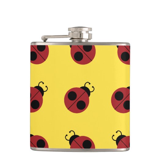 Ladybug 60er Retro cool Flachmann (Vorderseite)