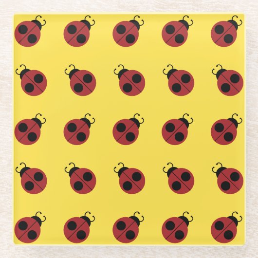 Ladybug 60er Retro cool Glasuntersetzer (Vorderseite)