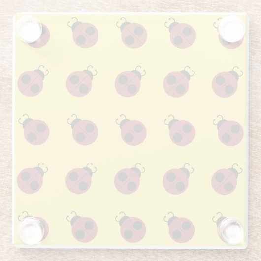Ladybug 60er Retro cool Glasuntersetzer (Rückseite)