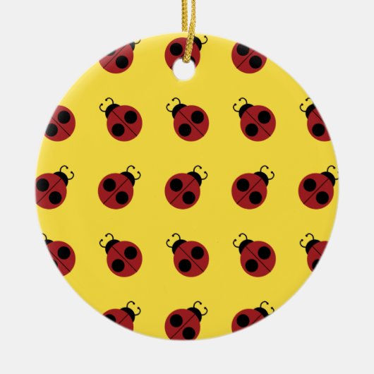Ladybug 60er Retro cool Keramik Ornament (Vorne)