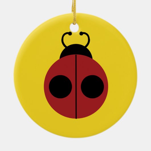 Ladybug 60er Retro cool Keramikornament (Hinten)