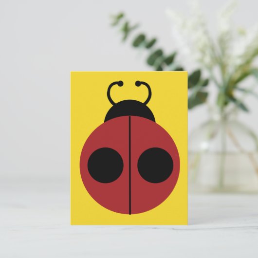 Ladybug 60er Retro cool Postkarte (Stehend Vorderseite)