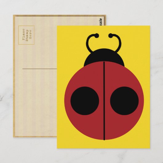 Ladybug 60er Retro cool Postkarte (Vorne/Hinten)