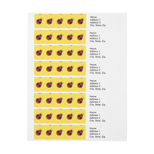 Ladybug 60er Retro cool Rundum-Adressaufkleber (Bogen)