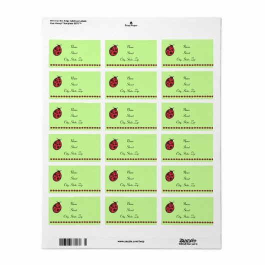 Ladybug Address Labels Adressaufkleber (Vorne)