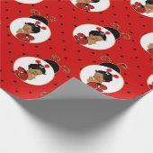 Ladybug African American Baby Girl Red & Black Geschenkpapier (Ecke)