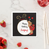 Ladybug African American Baby Girl Red & Black Serviette (Beispiel)