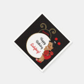Ladybug African American Baby Girl Red & Black Serviette (Ecke)