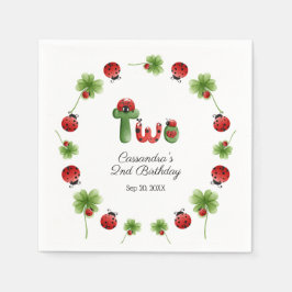 Ladybug Alphabet Letter Kids 2. Geburtstag Begrüßu Serviette