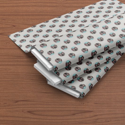 Ladybug Aquamarin Floral Chintz Muster Stoff