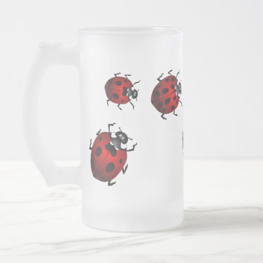 Ladybug Art Beer Mug Beer Glass Ladybug Cups Mattglas Bierglas (Links)