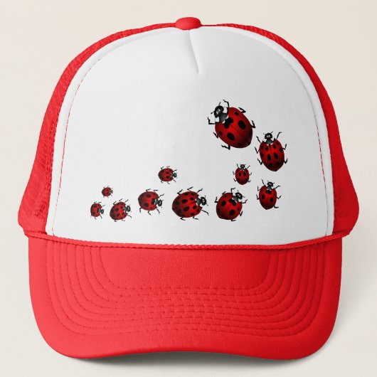 Ladybug Art Caps Hats Ladybug Wildlife Art Hat Truckerkappe (Vorderseite)