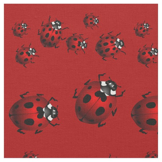 Ladybug Art Fabric Ladybird Fabric Cotton or Poly Stoff (Nahaufnahme)