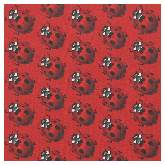 Ladybug Art Fabric Ladybird Fabric Cotton or Poly Stoff (Nahaufnahme)