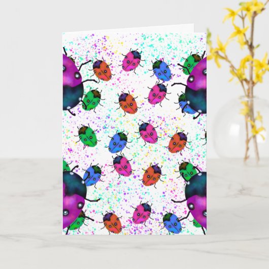 LADYBUG ART KARTE (Gelbe Blume)