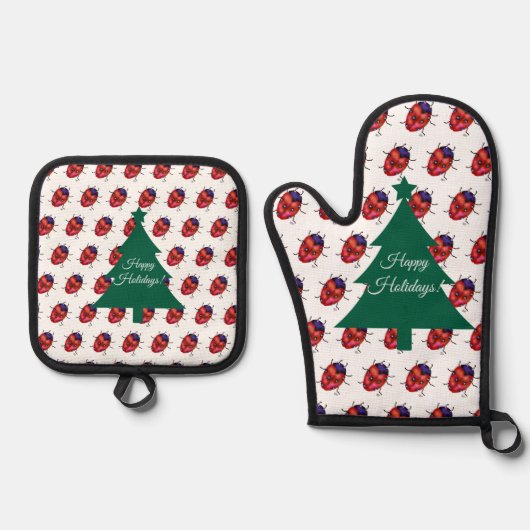 LADYBUG ART OFENHANDSCHUH & Topflappen-Set (Vorderseite)