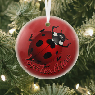 Ladybug Art Ornament Ladybug Weihnachtsdekoratione Aus Glas