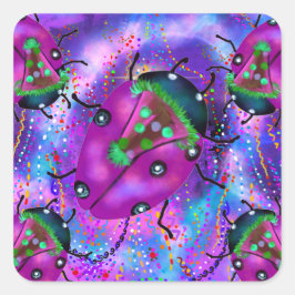 LADYBUG ART QUADRATISCHER AUFKLEBER