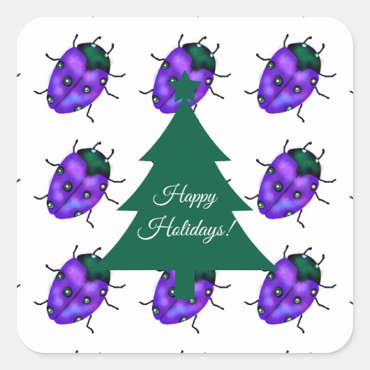 LADYBUG ART QUADRATISCHER AUFKLEBER (Vorderseite)