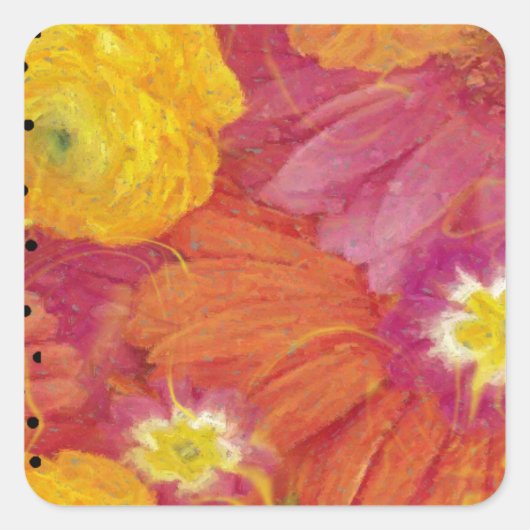 Ladybug Art Quadratischer Aufkleber (Vorderseite)