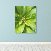 Ladybug auf Blume Leinwanddruck (Insitu (Holzboden))