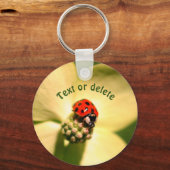 Ladybug auf Blume Personalisiert Schlüsselanhänger (Vorderseite)