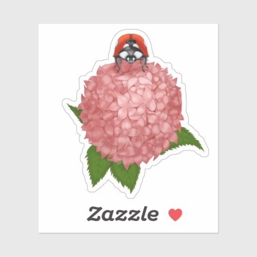 Ladybug auf Blume Vinyl Stickers Aufkleber (Blatt)
