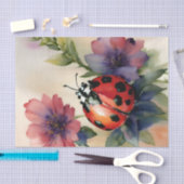 Ladybug auf Blume Wasserfarben Kunst Seidenpapier (Handwerk)