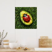 Ladybug auf dem Gras Poster (Küche)