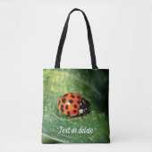 Ladybug auf der linken Seite Nah Personalisiert Tasche (Vorderseite)