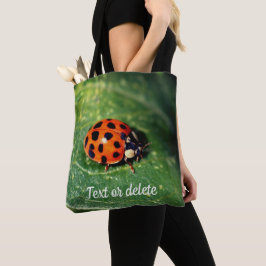 Ladybug auf der linken Seite Nah Personalisiert Tasche