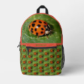 Ladybug auf der linken Seite Personalisiert Bedruckter Rucksack (Vorderseite)