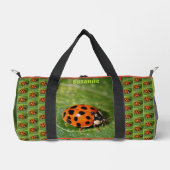 Ladybug auf der linken Seite Personalisiert Duffle Bag (Vorderseite)