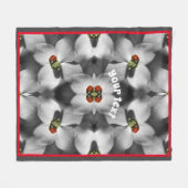 Ladybug auf Dogwood-Blume Abstrakt Personalisiert Fleecedecke (Vorderseite (Horizontal))