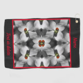 Ladybug auf Dogwood-Blume Abstrakt Personalisiert Golfhandtuch (Horizontal)