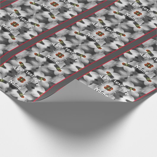 Ladybug auf Dogwood Blume Natur Personalisiert Geschenkpapier (Ecke)