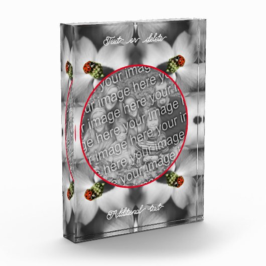 Ladybug auf Dogwood Personalisiert hinzufügen Fotoblock (Links)