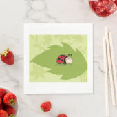 Ladybug auf einem Blatt Papier Napkins Serviette (Beispiel)
