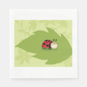 Ladybug auf einem Blatt Papier Napkins Serviette (Vorderseite)