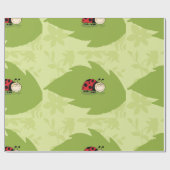 Ladybug auf einem Blätterwaschpapier Geschenkpapier (Flach)
