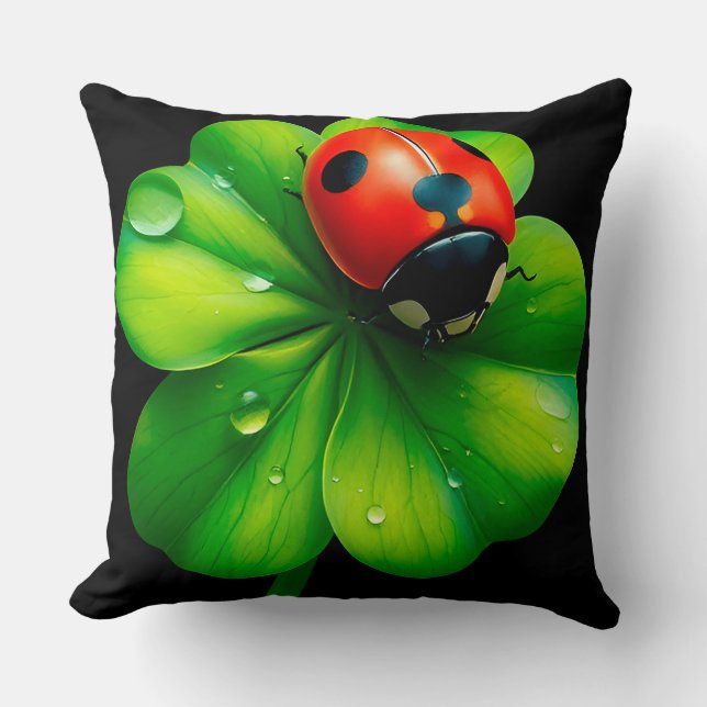 Ladybug auf einem Taubenleder Kissen (Vorderseite)