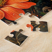 Ladybug auf einer einfachen Dahlia Bloom Illustrat Puzzle (Seite)