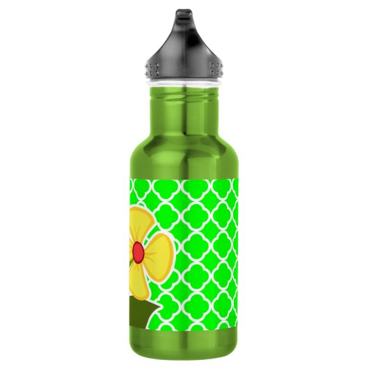 Ladybug auf Elektrisch-grüner Quatrefolie Trinkflasche (Rechts)