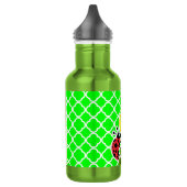 Ladybug auf Elektrisch-grüner Quatrefolie Trinkflasche (Links)